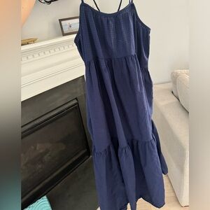 Everlane billowed tiered dress- blue